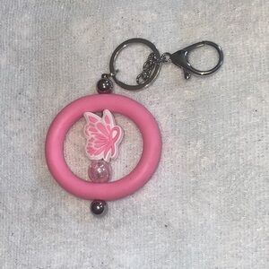 Pink Butterfly Keychain